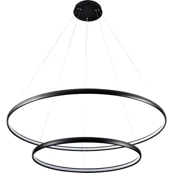 Zuma Line PL210503-800+1200-BK LED závěsné stropní svítidlo CARLO | 65W integrovaný LED zdroj + STOLNÍ VENTILÁTOR SE ZVLHČOVAČEM VZDUCHU ICECUBE - RGB