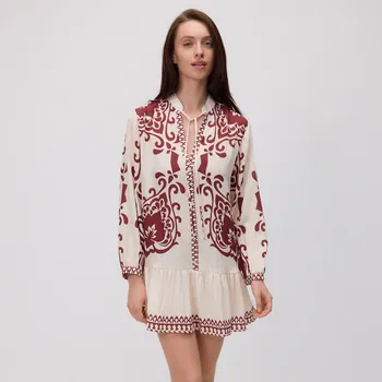 Dámský kabát Reserved - Plážová přehoz z viskózy - hnědá - 228CP-88X - 228CP-88X-S