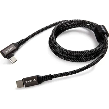 Datový kabel Škoda Nabíjecí a datový kabel USB-C na USB-C - černý ŠKODA
