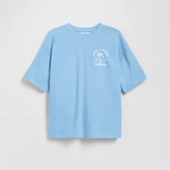 Reserved - Bavlněné tričko - bledá tyrkysová - 726GR-06X - 726GR-06X-U15