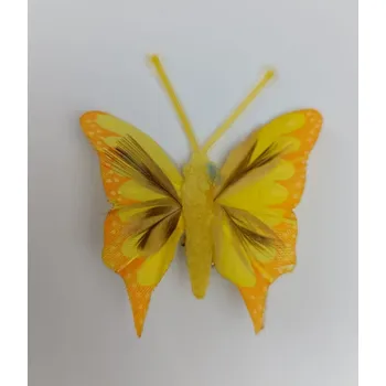 Dekorační motýl, malý 5 cm, žlutá