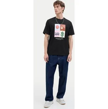 Pánské tričko Jack & Jones T-Shirt Canggu 12277220 Černá Regular Fit XL
