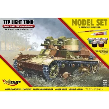 Plastikový model 7TP polský lehký tank dvouvěžový stavebnice 1:35
