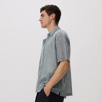 Pánská košile Reserved - Vzorovaná košile comfort fit - světle tyrkysová - 829FS-60X - 829FS-60X-S