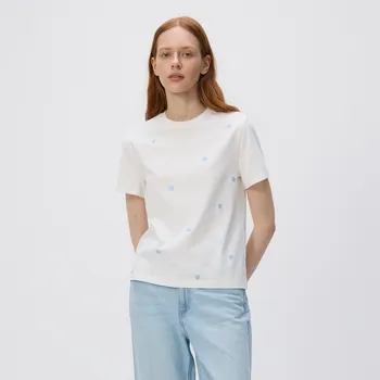 Dámské tričko Reserved - Tričko s vyšíváním - bílá - ZS433-00X - ZS433-00X-XL