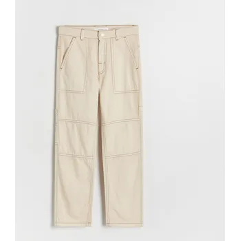 Reserved - Kontrastně prošívaní kalhoty - krémová - 108BF-01X - 108BF-01X-140