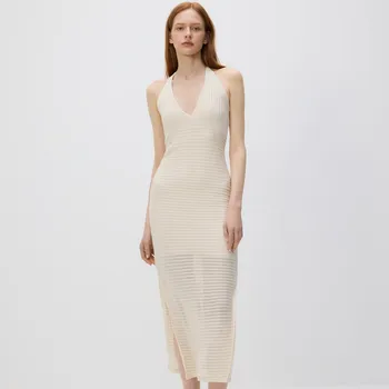 Dámské šaty Reserved - Šaty s ažurovým vzorem - krémová - VP629-01X - VP629-01X-S