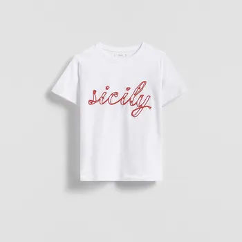 Dámské tričko Reserved - Tričko s našitou aplikací - krémová - WC384-01X - WC384-01X-M