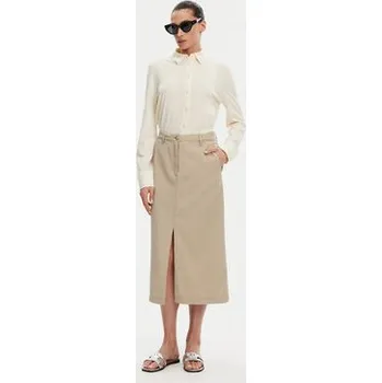 Dámská sukně Tommy Hilfiger Midi sukně WW0WW44726 Béžová Regular Fit 32