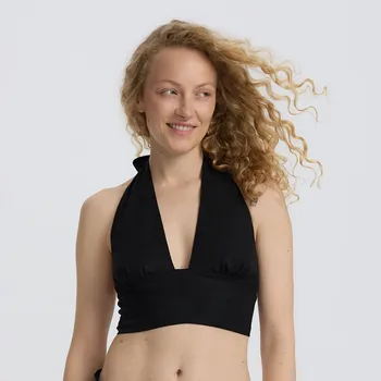 Dámské tričko Reserved - Top s příměsí lnu - černý - 592EG-99X - 592EG-99X-S