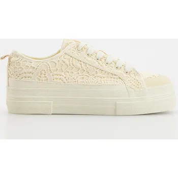 Dámské tenisky Reserved - Tenisky se zvýšenou podrážkou - krémová - 374CP-01X - 374CP-01X-40