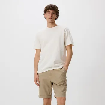 Pánské kalhoty Reserved - Regular šortky s příměsí lnu - světle olivová - 8095H-81M - 8095H-81M-XXL