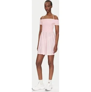 Dámské šaty Tommy Jeans Letní šaty DW0DW20343 Růžová Slim Fit XS