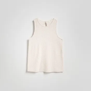 Dámské tričko Reserved - Strukturovaný top - krémová - 9970B-01X - 9970B-01X-L