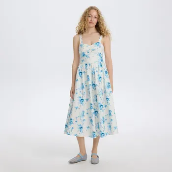 Dámské šaty Reserved - Midi šaty s vázáním v pase - vícebarevná - XO728-MLC - XO728-MLC-XL