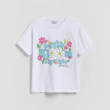 Reserved - Volné tričko s potiskem - krémová - 560GW-01X - 560GW-01X-158