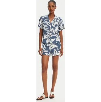 Pánské kraťasy Banana Moon Šortky z materiálu William Floreal MHX74 Modrá Loose Fit L