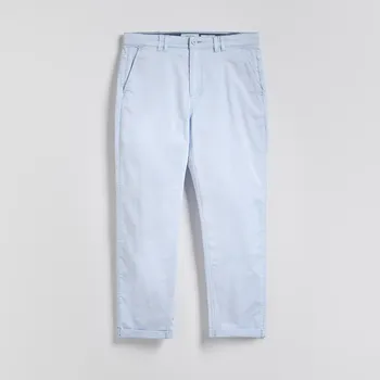 Pánské kalhoty Reserved - Bavlněné kalhoty chino slim - bleděmodrá - 5945L-05X - 5945L-05X-S