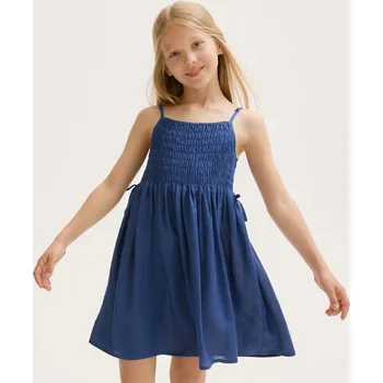 Dívčí šaty Reserved - Šaty s příměsí lnu - modrá - 173EX-55X - 173EX-55X-158