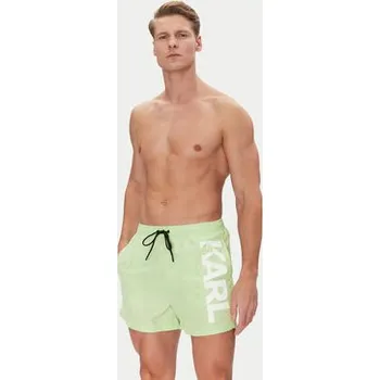 Pánské plavky KARL LAGERFELD Plavecké šortky A1M46013 Zelená Regular Fit XL