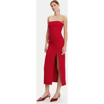 Dámské šaty Bardot Koktejlové šaty 59728DB Červená Slim Fit 10