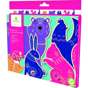 kreativní sada Scratch Art vyškrabávání lesní zvířátka