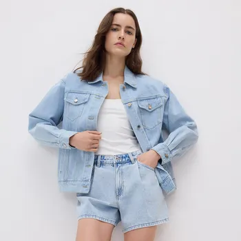 Reserved - Džínové šortky se sklady - modrá - 8757B-05J - 8757B-05J-34