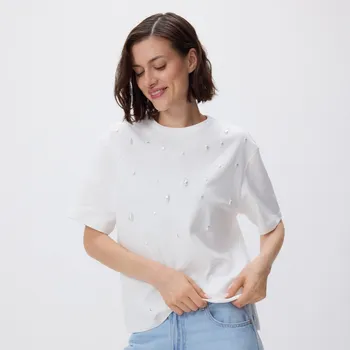 Dámské oblečení Reserved - LADIES` T-SHIRT - bílá - 365FS-00X - 365FS-00X-XL