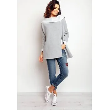 Dámská mikina Infinite You Mikina M096 Šedá Basic Fit S_M