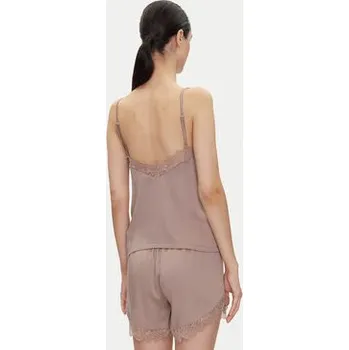 Dámské noční prádlo HUGO Pyžamový top Red Label Lace_Cami 50531653 Hnědá Regular Fit XL