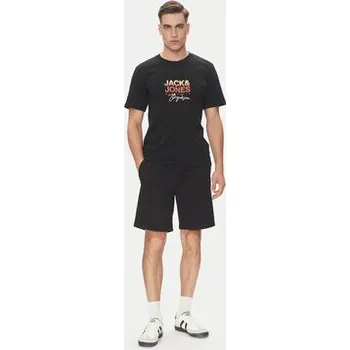 Pánské oblečení Jack & Jones T-Shirt Canggu 12281809 Černá Regular Fit XL