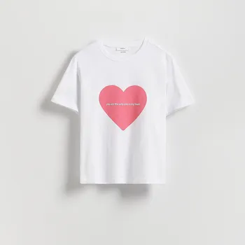 Reserved - Bavlněné tričko s potiskem - krémová - 360GU-01X - 360GU-01X-S