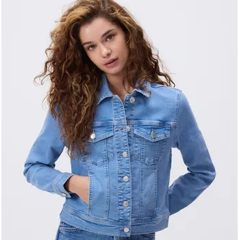 Dámský kabát Reserved - Džínová bunda s kapsami - modrá - 9258H-50J - 9258H-50J-XL