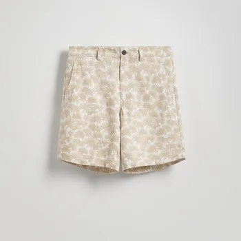 Pánské kalhoty Reserved - Vzorované kraťasy regular - béžová - 6014L-08P - 6014L-08P-S