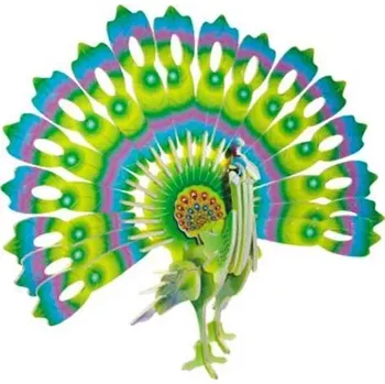 Puzzle Dřevěné 3D puzzle Páv barevný