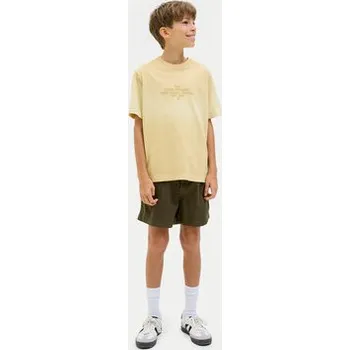 Pánské oblečení Jack & Jones Junior Šortky z materiálu Jaiden 12275023 Khaki Loose Fit 176