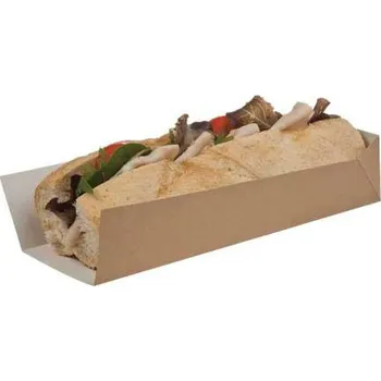 Jednorázové nádobí Tácek na bagetu 250x80x50mm kraft HD3 - 500 ks