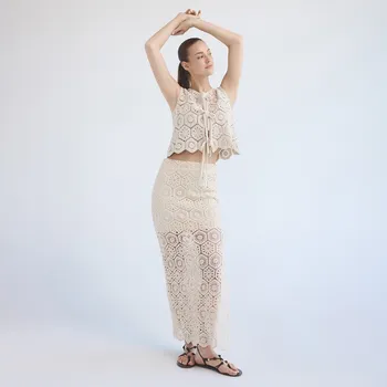 Dámská sukně Reserved - Ažurová maxi sukně - tělová - YS809-02X - YS809-02X-S