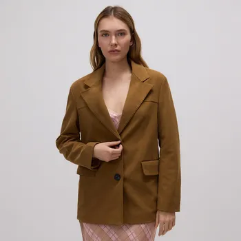 Dámské sako Reserved - Oversize sako z umělého semiše - zlatavá hnědá - YT699-82X - YT699-82X-S