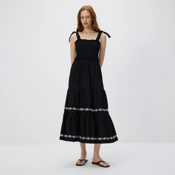 Dámské šaty Reserved - Bavlněné midi šaty - černý - 524FB-99X - 524FB-99X-XXL