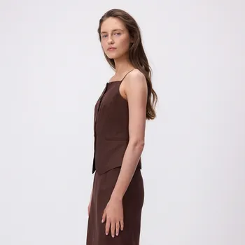 Reserved - Vesta na ramínka - hnědá - 244FT-88X - 244FT-88X-XS