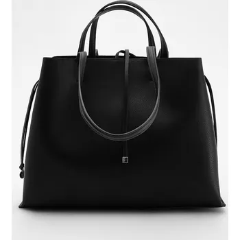 Reserved - Kabelka shopper se šňůrkami - černý - 047CQ-99X - 047CQ-99X-ONE