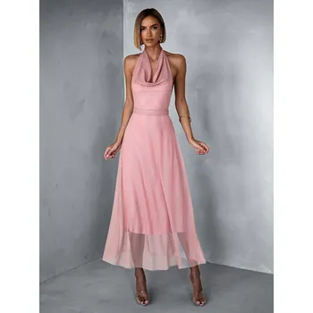 Dámské šaty Starorůžové společenské tylové šaty REMBAY Velikost: ONESIZE