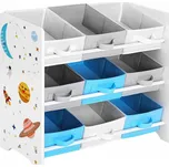 Songmics, Regál na hračky 9 boxů, vesmír 62,5x29,5x60