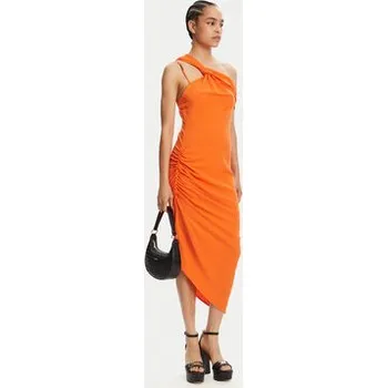 Dámské šaty Versace Jeans Couture Koktejlové šaty 78HAO903 Oranžová Slim Fit 40