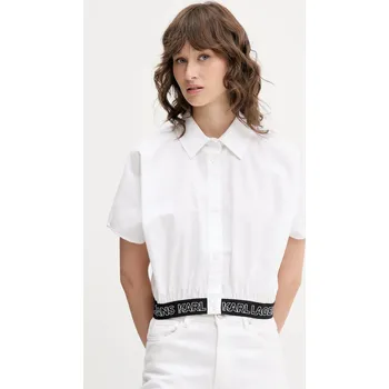Dámská košile Košile Karl Lagerfeld Jeans dámská, bílá barva, relaxed, s klasickým límcem, A2W11017 00A, vel. S