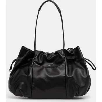 Kabelka Kožená kabelka Emporio Armani EW001496.AF14834 černá 99X, vel. ONE SIZE