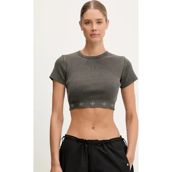 Tričko adidas Originals Rib SS Top JD0041 šedá 90X, vel. M