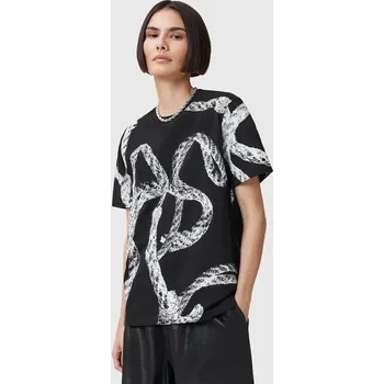 Pánské tričko Bavlněné tričko AllSaints HALYARD W153JC černá 99X, vel. S