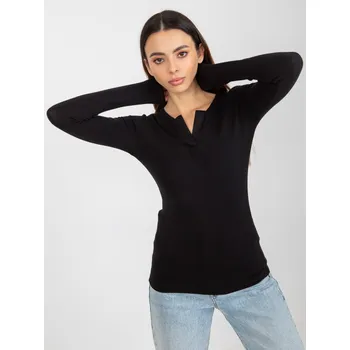 Černá dámská blůza z viskózy na každodenní nošení EM-